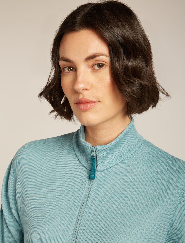 Womens 260 Waffle Knit Wander LLS  1/2 Zip Top Hydro 0A577V