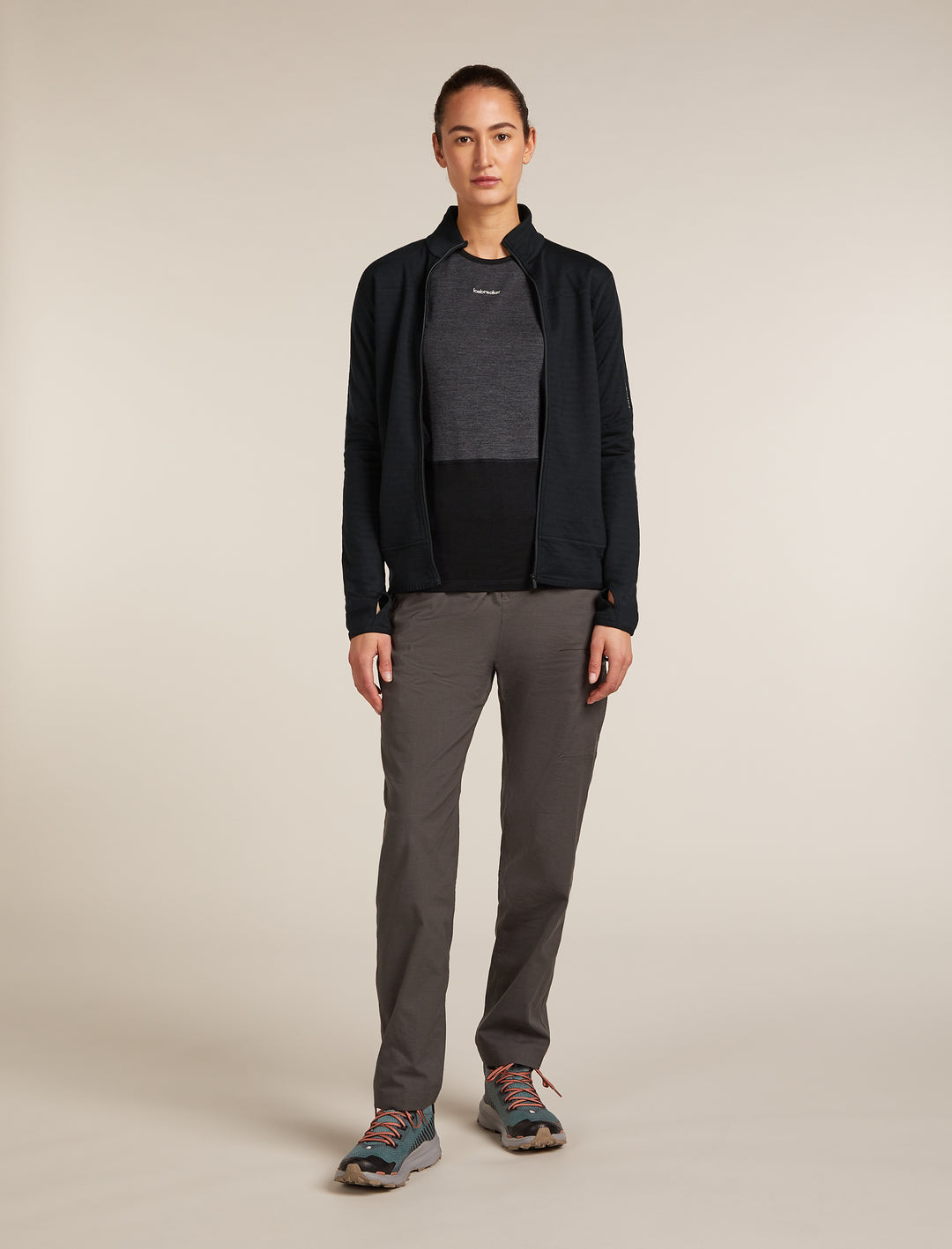 Women Merino Blend 300 RealFleece™ Descender LS Zip Black 0A57CR