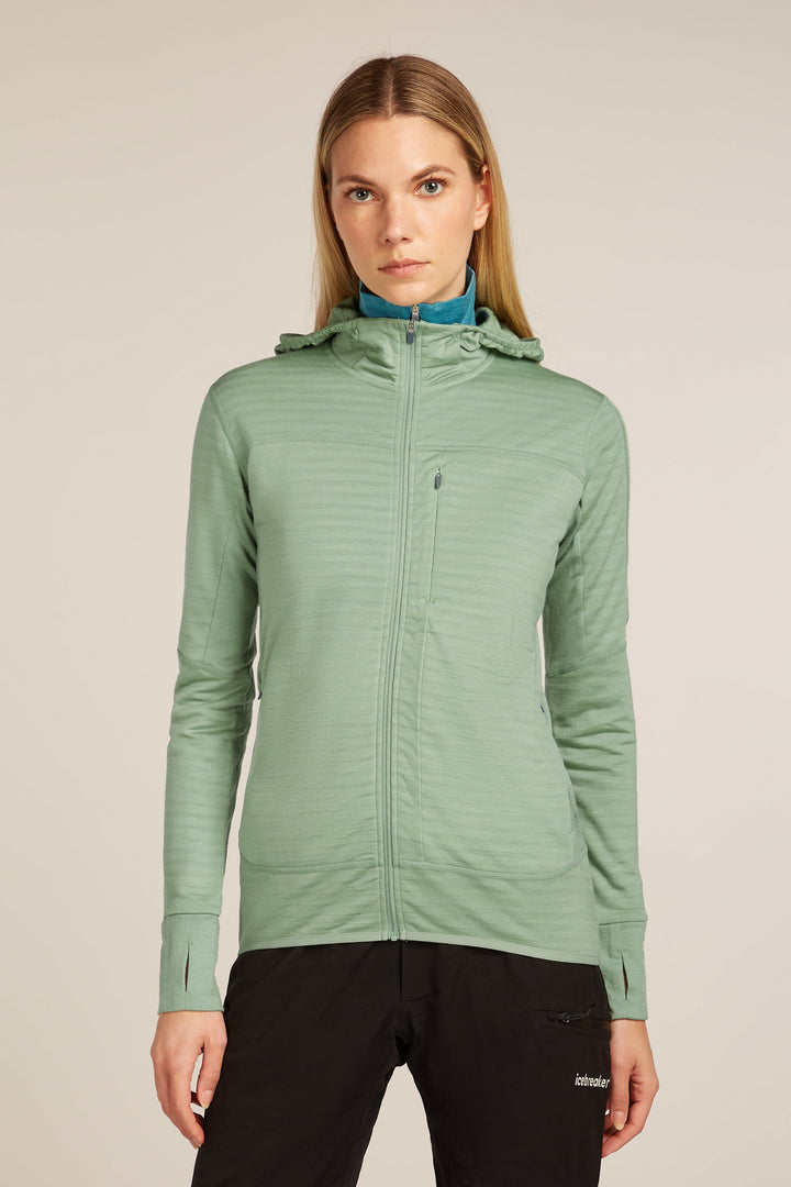 Women Merino 300 Descender long Sleeve Zip Hood Seaglass 0A57CS