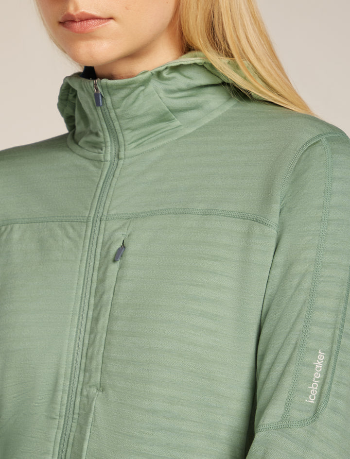 Women Merino 300 Descender long Sleeve Zip Hood Seaglass 0A57CS