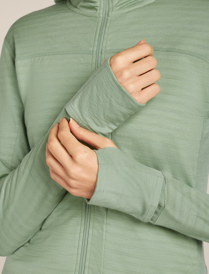 Women Merino 300 Descender long Sleeve Zip Hood Seaglass 0A57CS