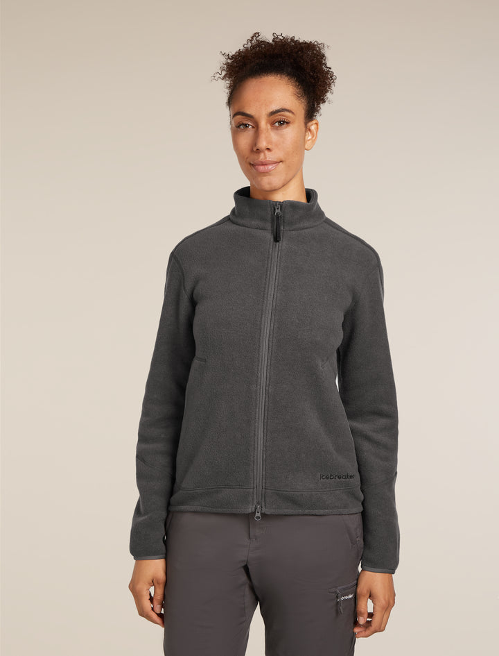 Womens Merino Blend 800 RealFleece™ Classic Pile LS Zip Obsidian 0A57B6