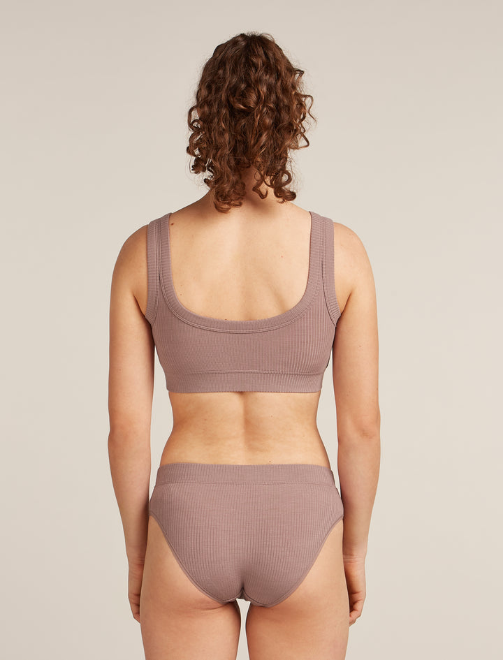 Womens Merino Blend Rib Lotus Bra Summit 0A5777