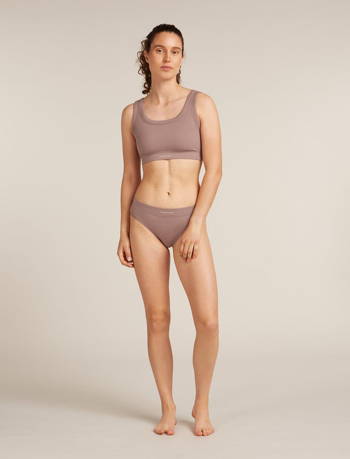 Womens Merino Blend Rib Lotus Bra Summit 0A5777