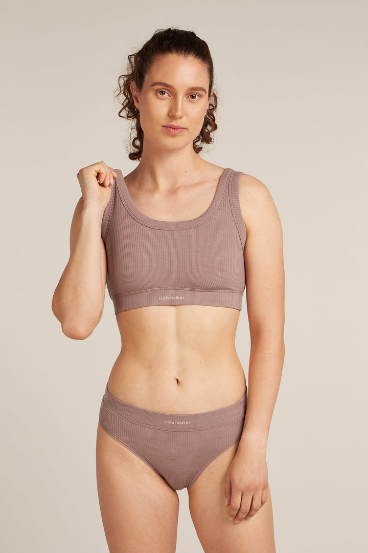 Womens Merino Blend Rib Lotus Bra Summit 0A5777