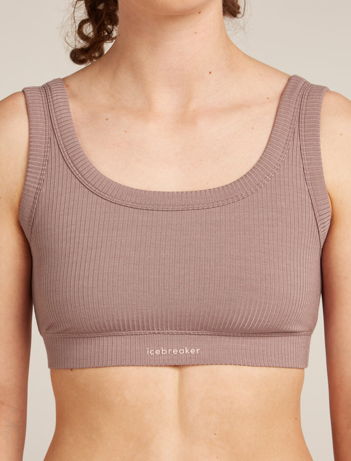 Womens Merino Blend Rib Lotus Bra Summit 0A5777