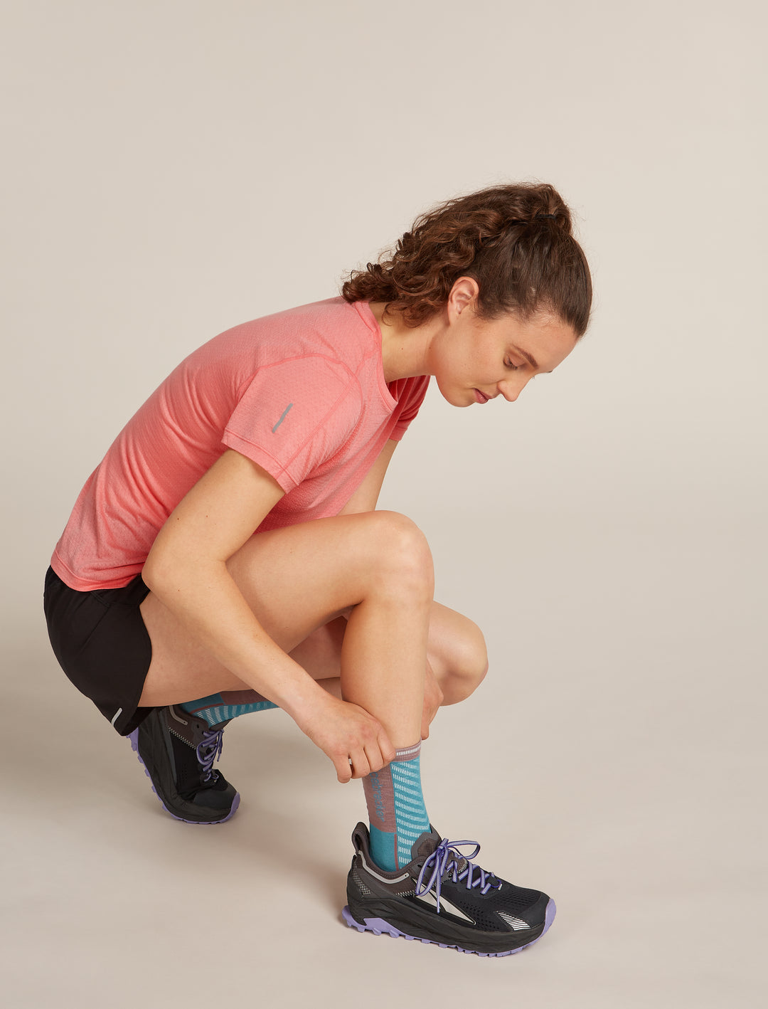 Womens Merino Blend Run+ Ultralight Crew Socks Topaz/Summit 0A56VM