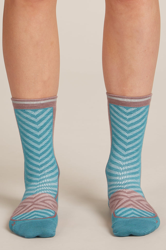 Womens Merino Blend Run+ Ultralight Crew Socks Topaz/Summit 0A56VM