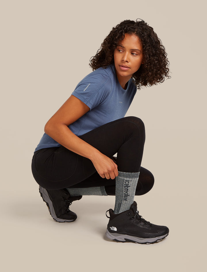 Womens Merino Hike+ Mountaineer Mid Calf Jet Heather/Black  0A57AU