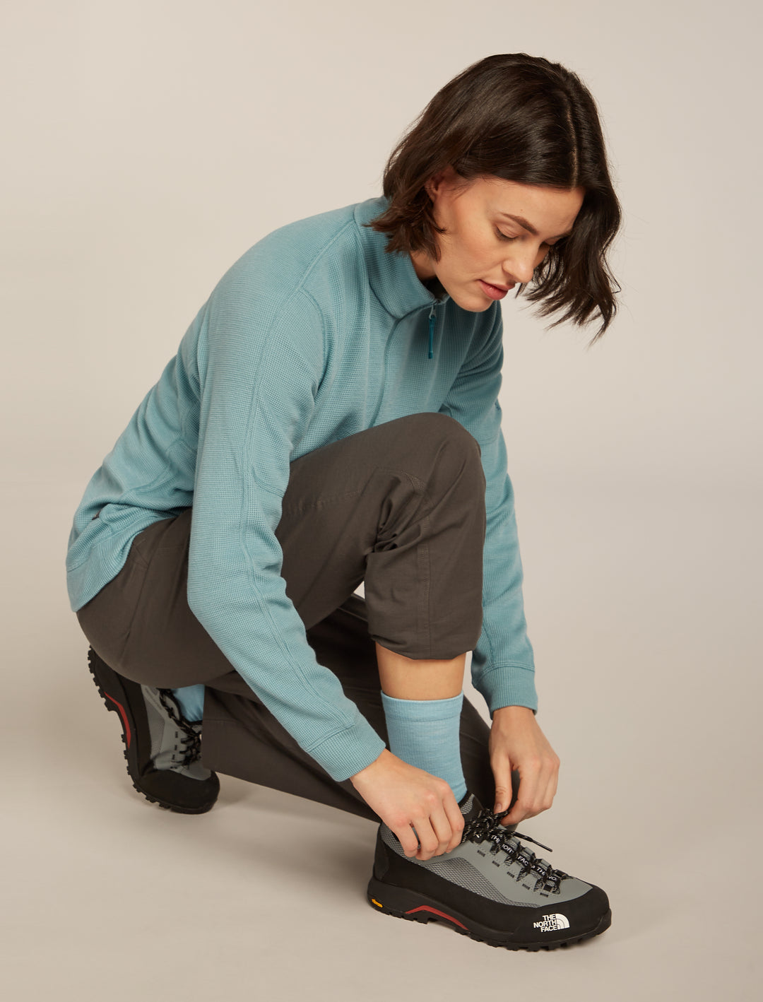 Womens Merino Lifestyle Light Crew Socks Hydro /Acid Pink IBN313