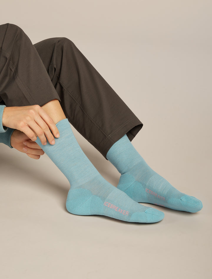 Womens Merino Lifestyle Light Crew Socks Hydro /Acid Pink IBN313