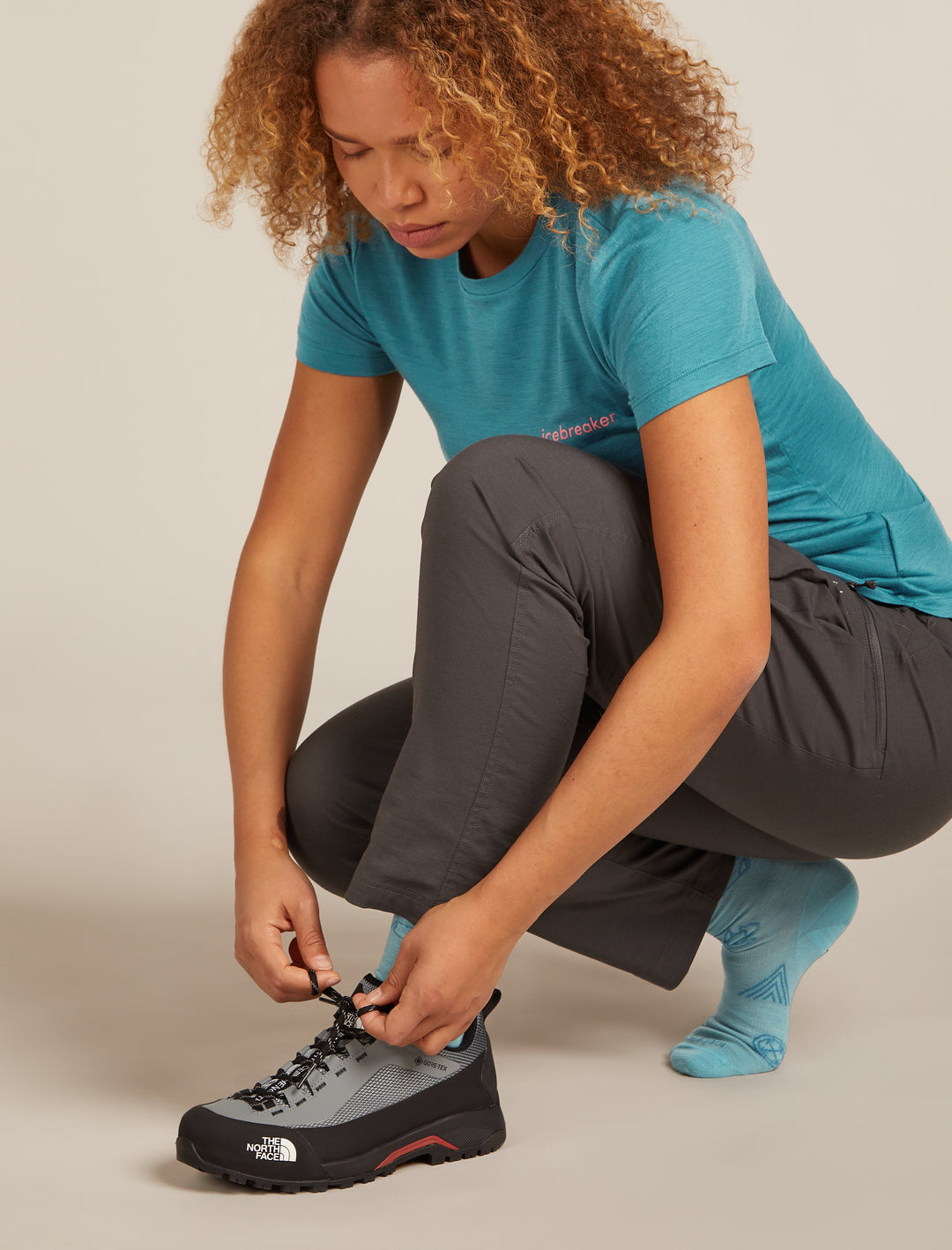 Womens Merino Lifestyle Ultralight Crew Socks Camp Essential Hydro/Topaz 0A574D
