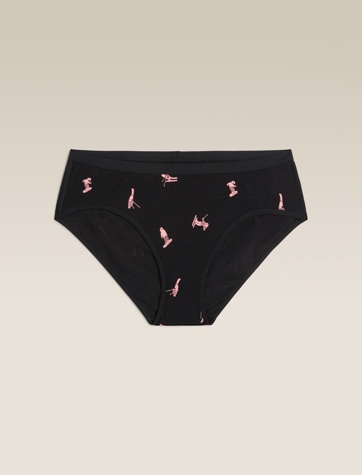 Womens Merino 150 Siren Hipkini Snow Day Black/Acid Pink 0A574Z