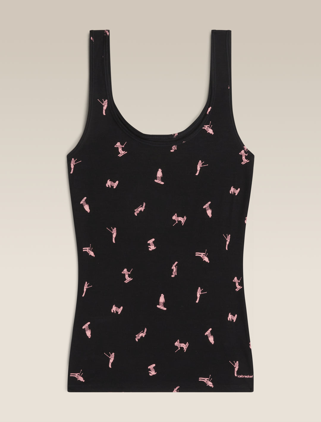 Womens Merino 150 Siren Tank Snow Day Black/Acid Pink 0A5751