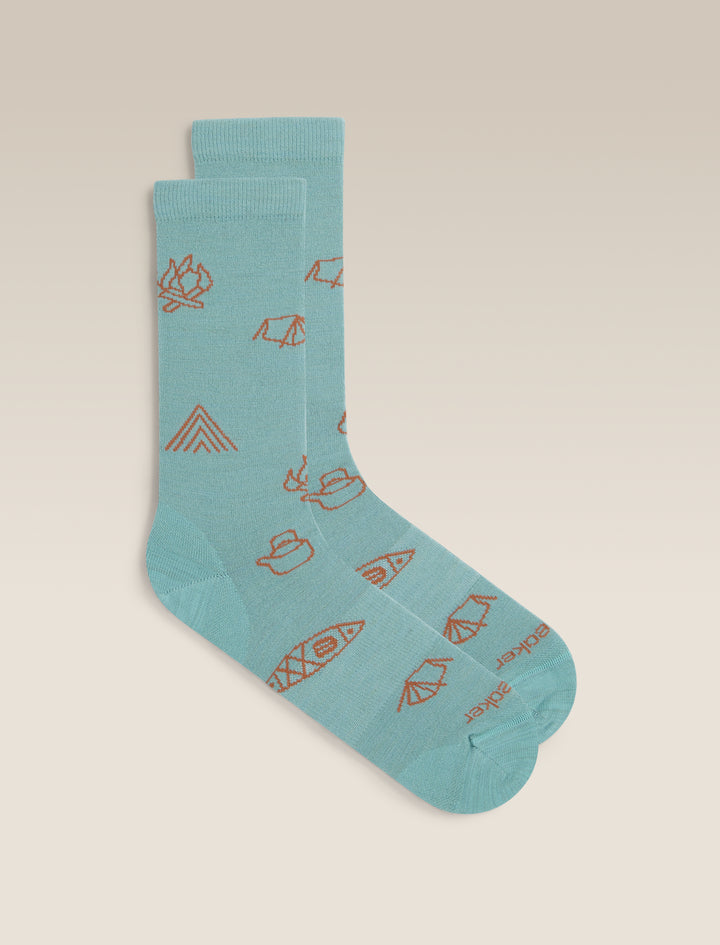 Mens Merino Lifestyle Ultralight Crew Socks Camp Essentials Hydro/Trail 0A574E