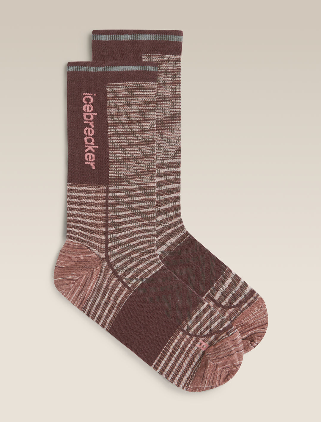 Womens Merino Blend Run+ Ultralight Crew Socks Summit FD Java/Acid Pink 0A578X