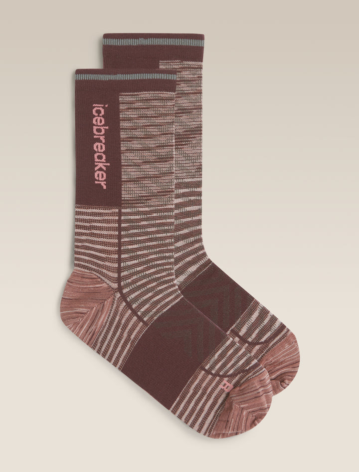 Womens Merino Blend Run+ Ultralight Crew Socks Summit FD Java/Acid Pink 0A578X