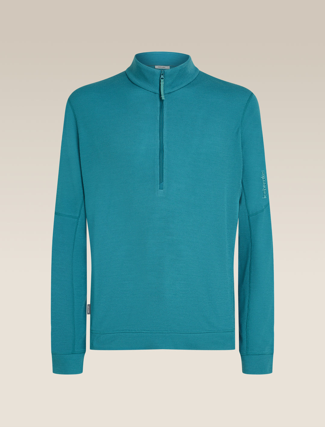 Mens Merino 260 Waffle Knit Wander Long Sleeve Half Zip Topaz  0A577U
