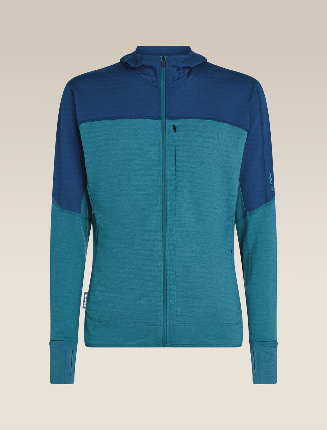 Mens Merino Blend 300 RealFleece™ Descender LS Zip Hoodie Topaz/Atlantis/CB 0A57CQ