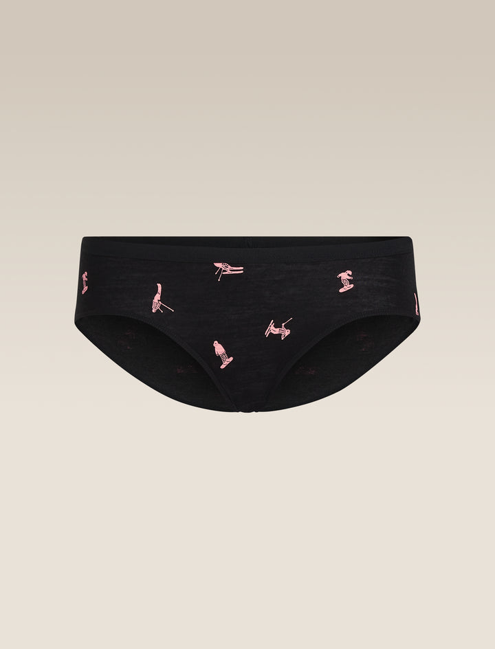 Womens Merino 150 Siren Hipkini Snow Day Black/Acid Pink 0A574Z