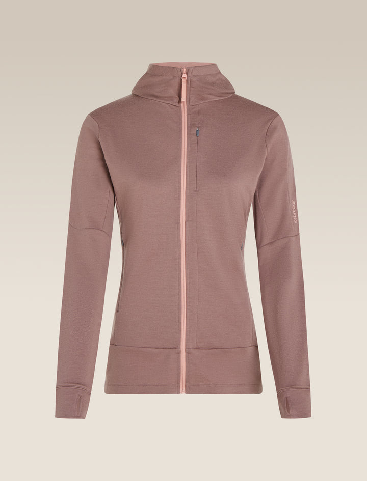 Womens Merino 260 Quantum Long Sleeve Zip Hoodie Summit/Blush BA56XR