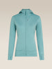 Womens Merino 260 Quantum Long Sleeve Zip Hoodie Hydro BA56XR