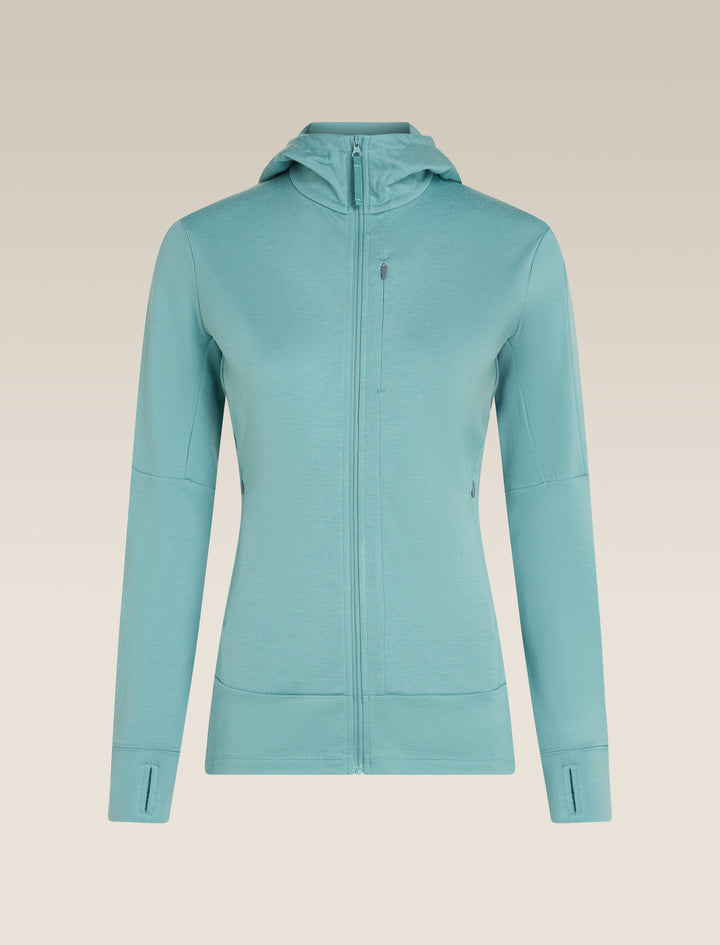Womens Merino 260 Quantum Long Sleeve Zip Hoodie Hydro BA56XR