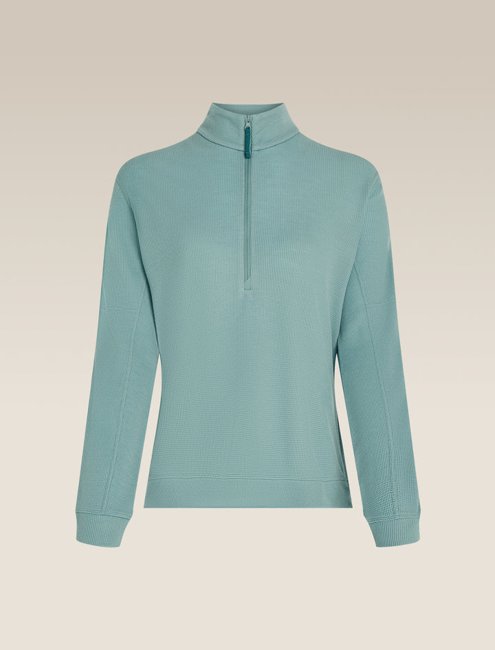 Womens 260 Waffle Knit Wander LLS  1/2 Zip Top Hydro 0A577V