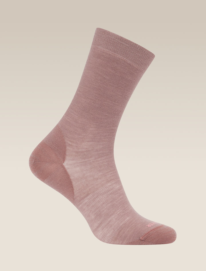 Womens Merino Lifestyle Fine Gauge Crew Socks Summit/ Acid Pink 105253