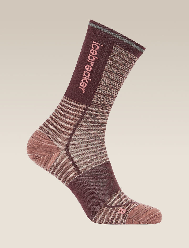 Womens Merino Blend Run+ Ultralight Crew Socks Summit FD Java/Acid Pink 0A578X