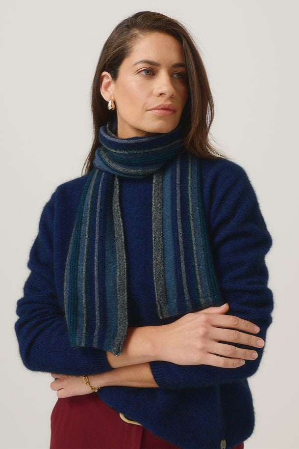 Unisex Ziggy Scarf Slate/Dusty Blue Multi 0645