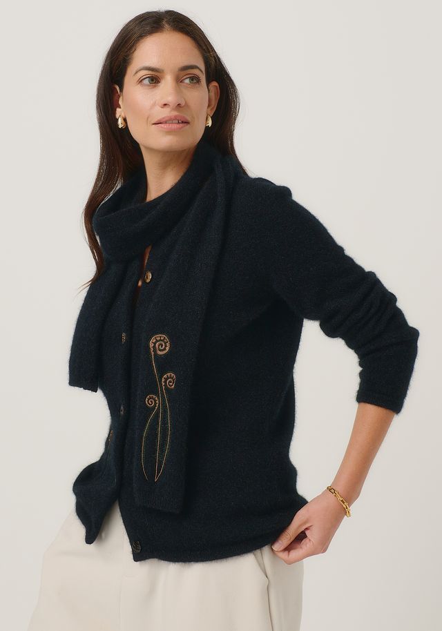 Womens Frond Scarf  Jet 0654