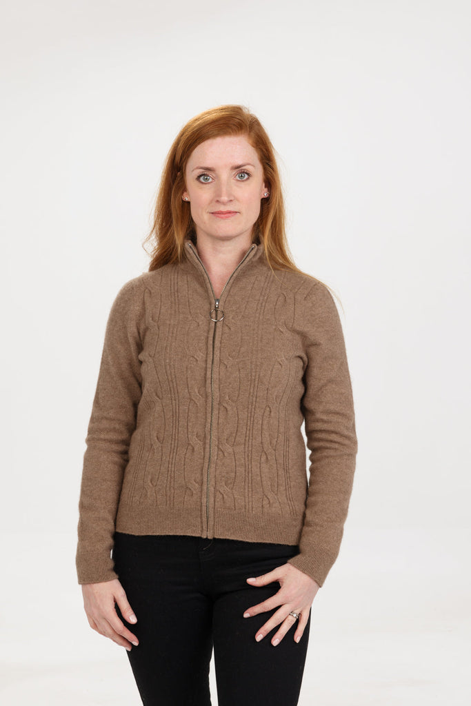 Womens Classic Crop Cable Jacket  Mink NB871