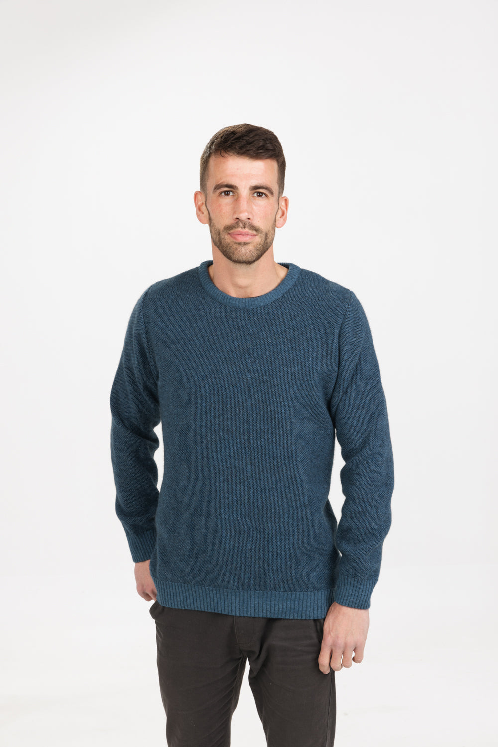 Mens Textured Crew Sweater