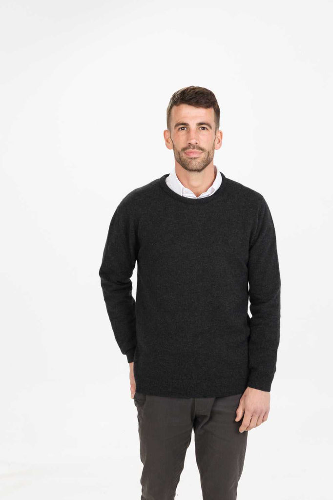 Mens Crew Neck Sweater Charcoal NB120