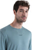 Mens 125 ZoneKnit™ Merino Blend Energy Wind LS Tee Fathom Green/Cloud Ray 0A56W8