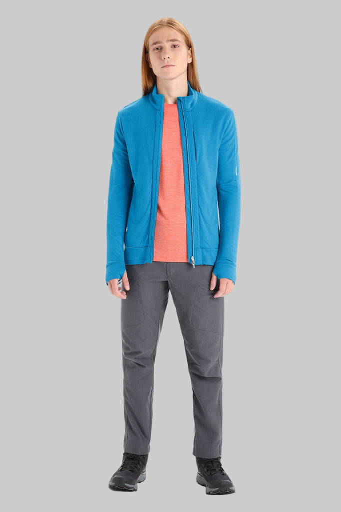 Mens Merino Quantum III Long Sleeve Zip Geo Blue 0A56FP