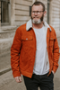 Mens Hammer Cord/Sherpa Jacket - Chestnut/White