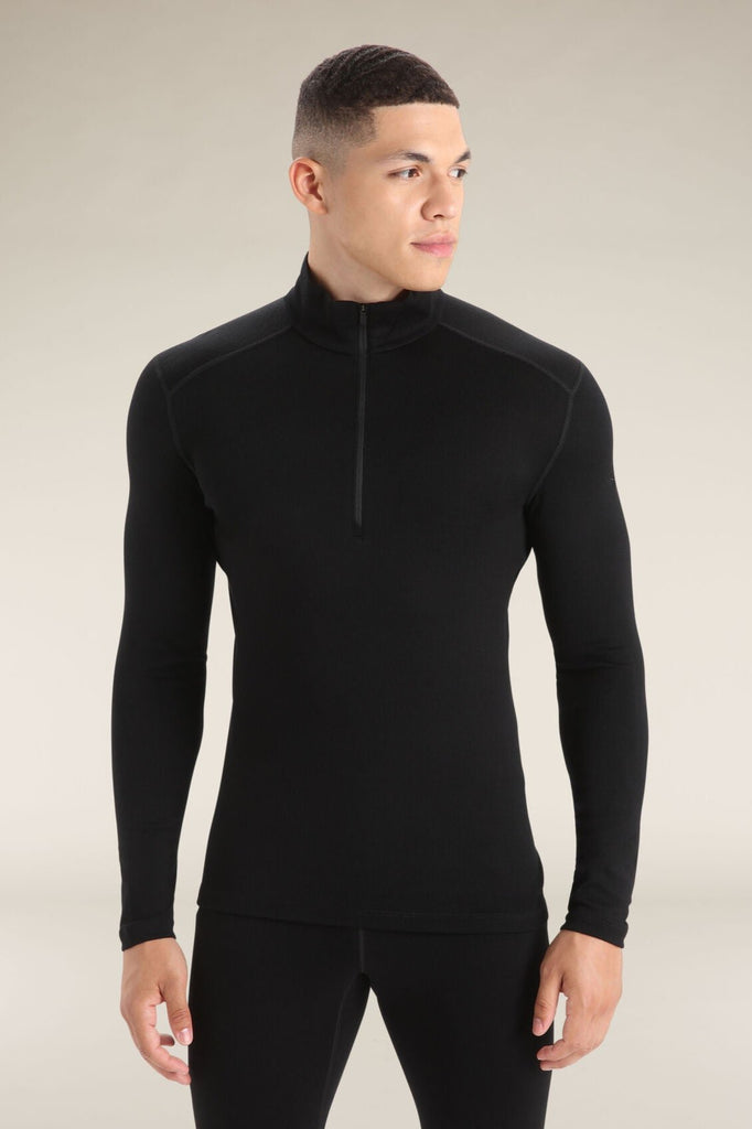 Mens Merino 260 Tech LS Half Zip Thermal Top Black  B04372