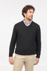 Mens V Neck Sweater Charcoal NB121