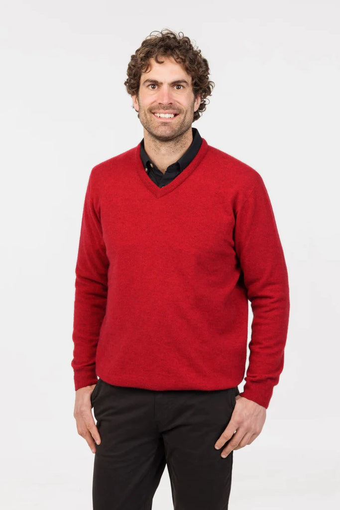 Mens V Neck Sweater Red Setter NB121