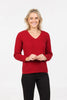 Womens V Neck Sweater Berry NB396