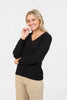 Womens V Neck Sweater Black NB396