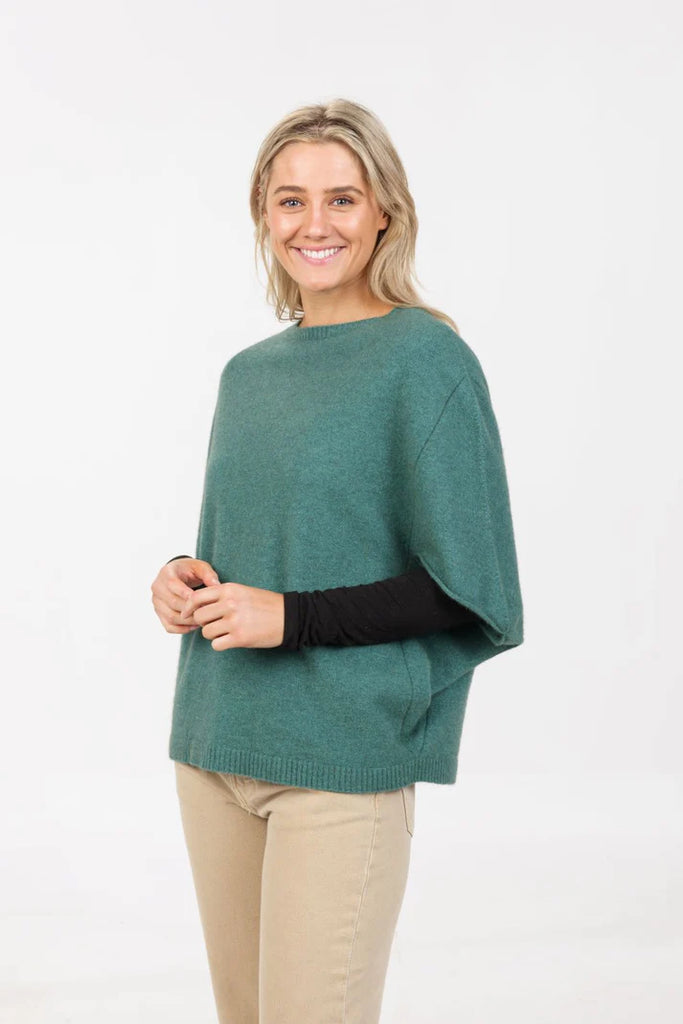 Womens Split Sleeve Poncho Mist NB868