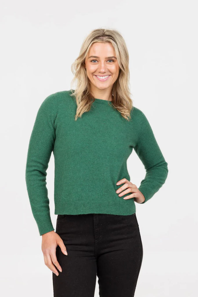 Womens Classic Crop Sweater Deep Sage NB870