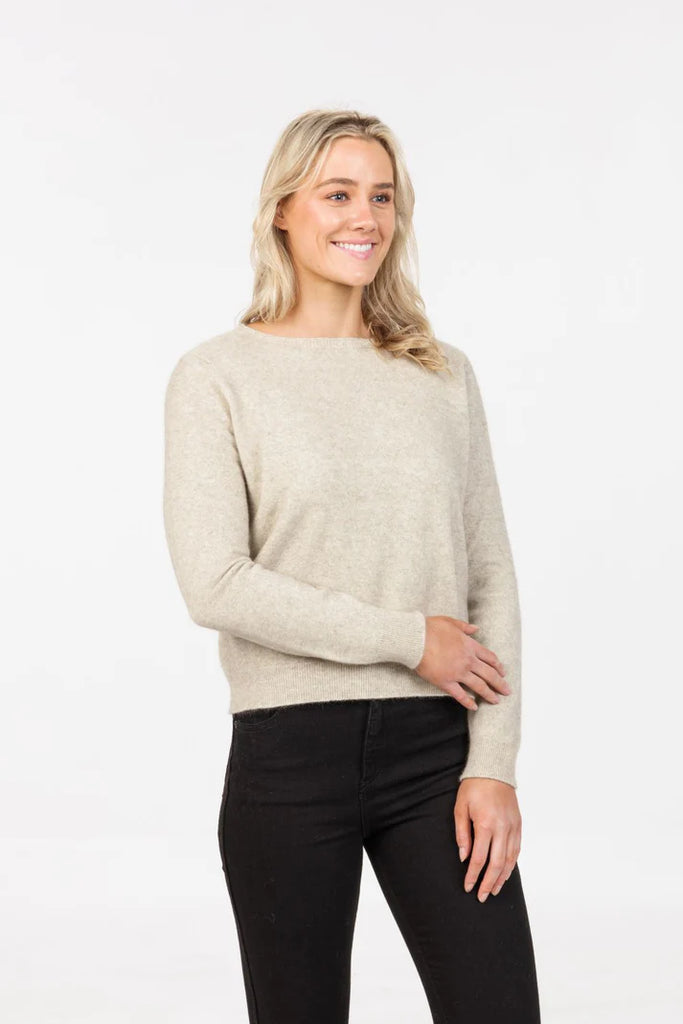 Womens Classic Crop Sweater Natural NB870