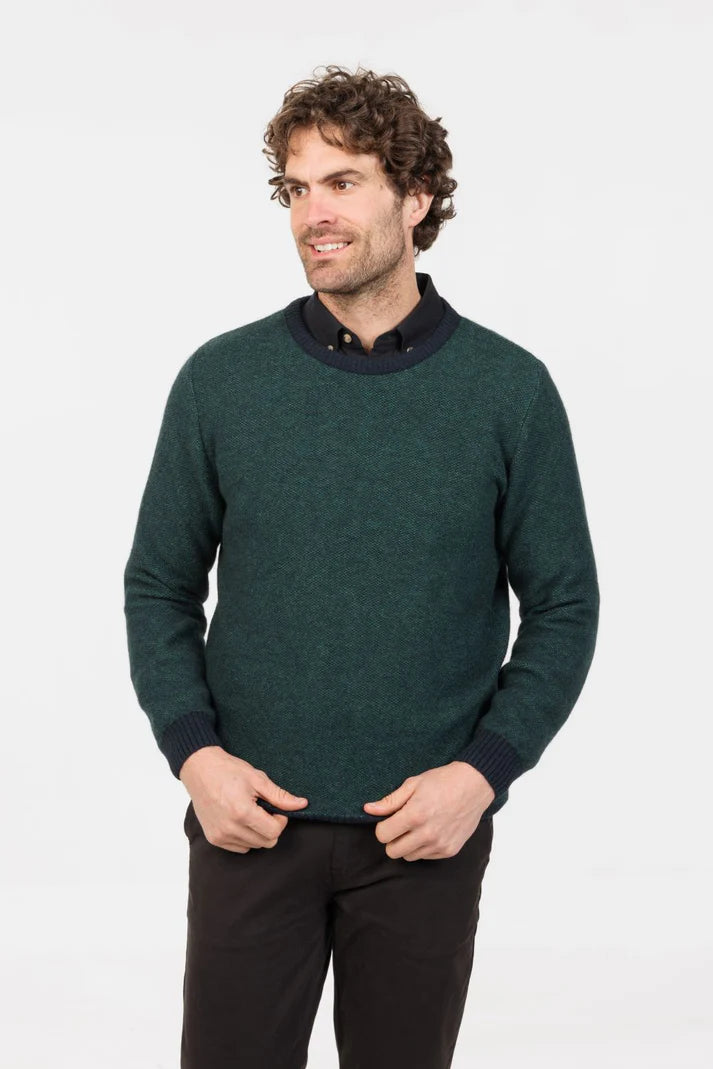 Mens Textured Crew Sweater