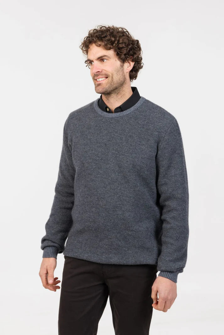 Mens Textured Crew Sweater