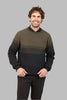 Mens Gradient Crew Neck Sweater Fern NE432