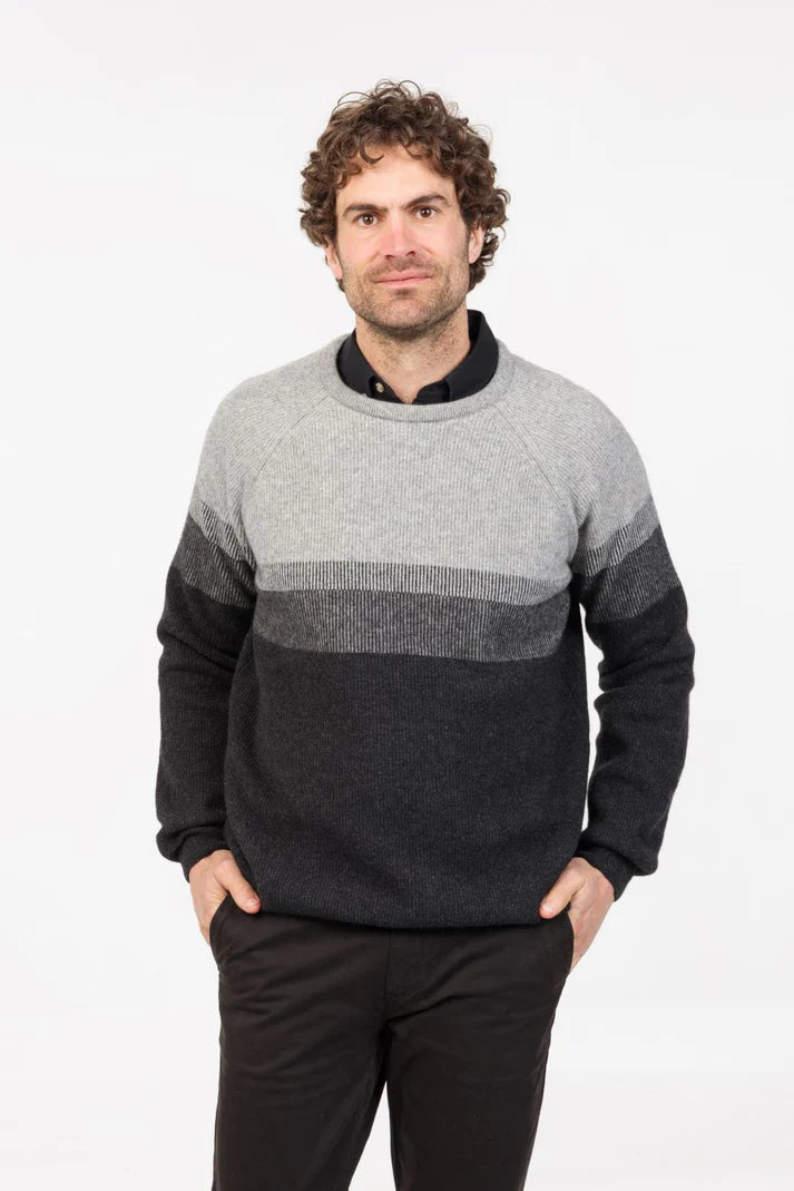 Mens Gradient Crew Neck Sweater